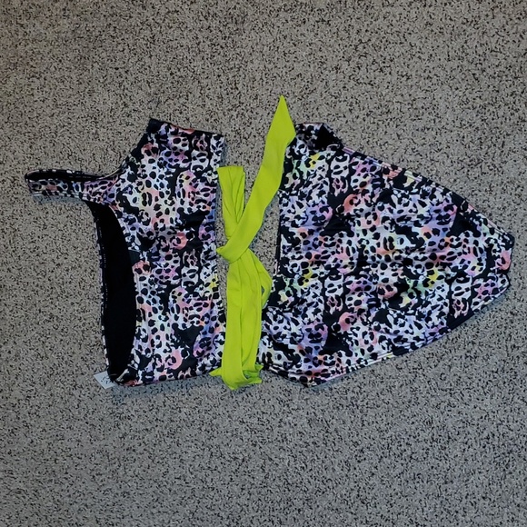 New York & Company Open Cut One Piece Bikini Swimsuit- Multi-Color Animal Print - Picture 3 of 6
